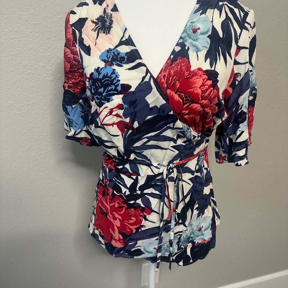Lucky Brand Floral Wrap Blouse - New With Tags